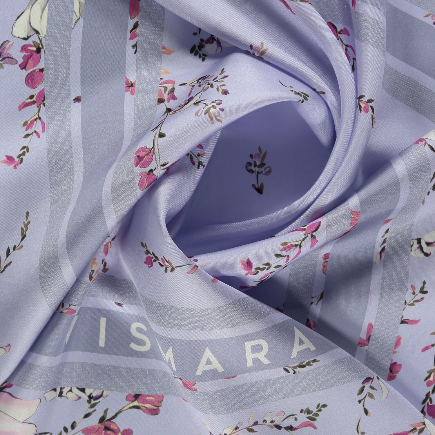Sciarpa quadrata in twill di seta con motivo Lilac Garden Harmony - 2