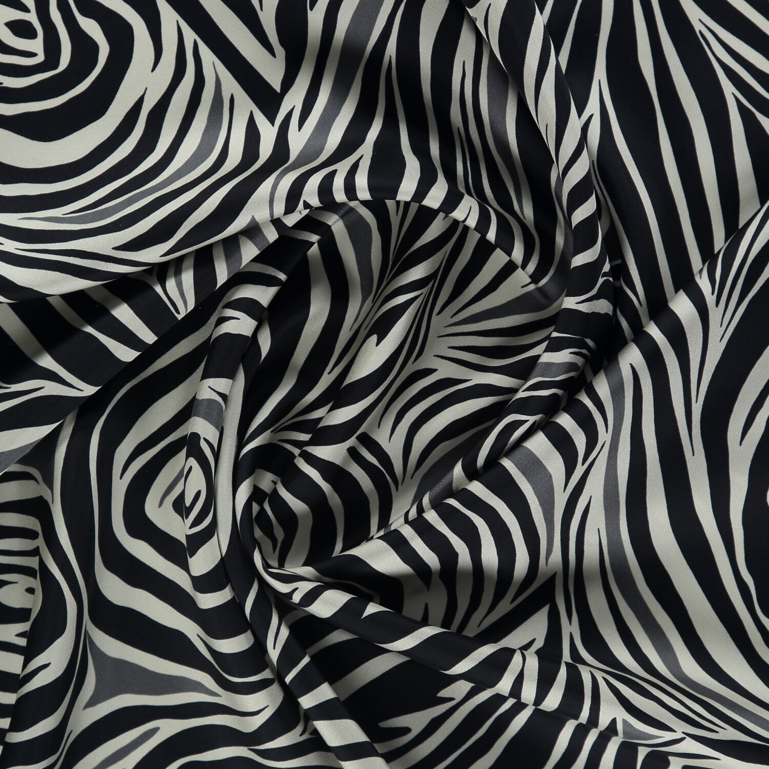 Sciarpa quadrata in twill di seta con motivo monofiore grigio - 2