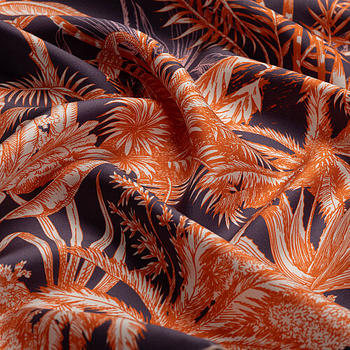 Sciarpa quadrata in twill di seta con motivo Plum Exotic Oasis - Vismara