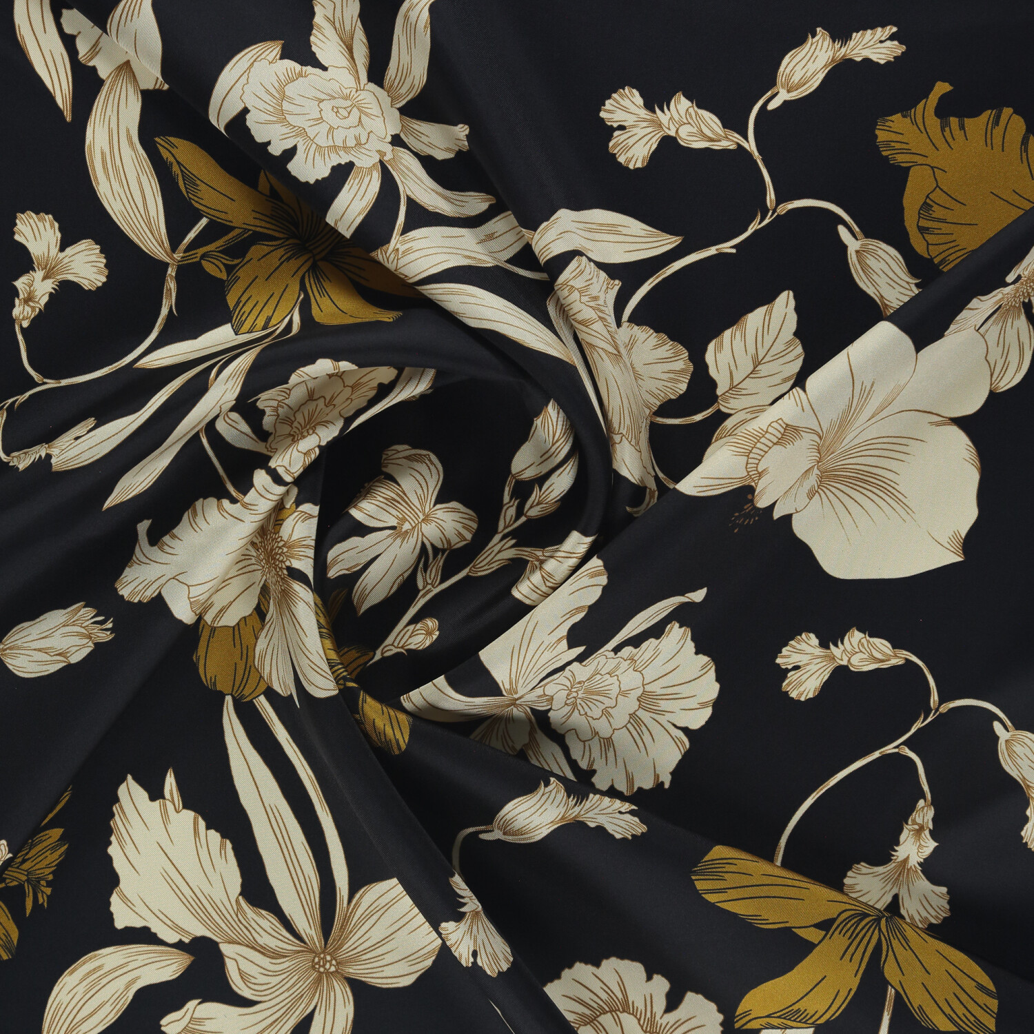 Sciarpa quadrata in twill di seta con motivo Stilltone nero - 2