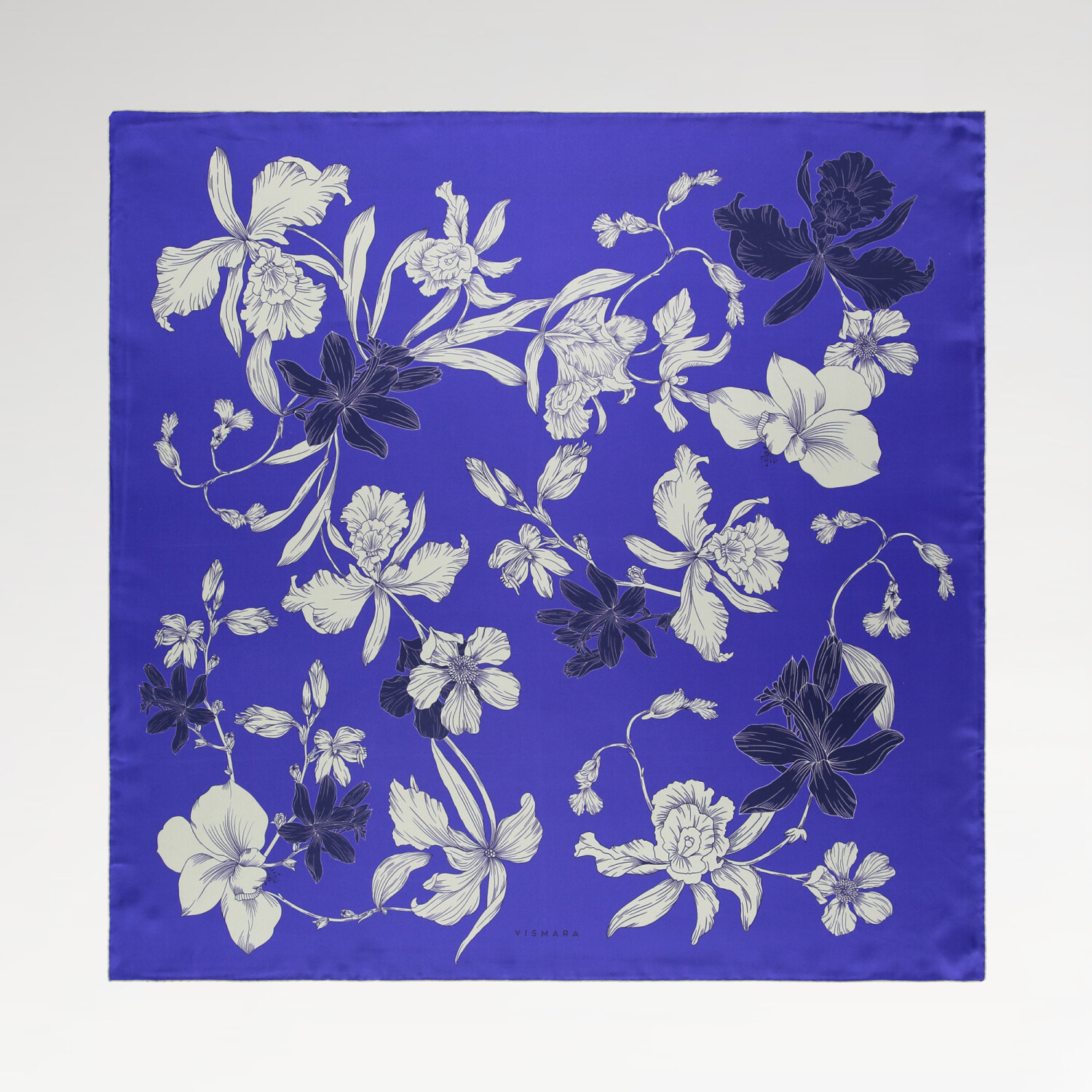 Sciarpa quadrata in twill di seta con motivo Stilltone viola - 1