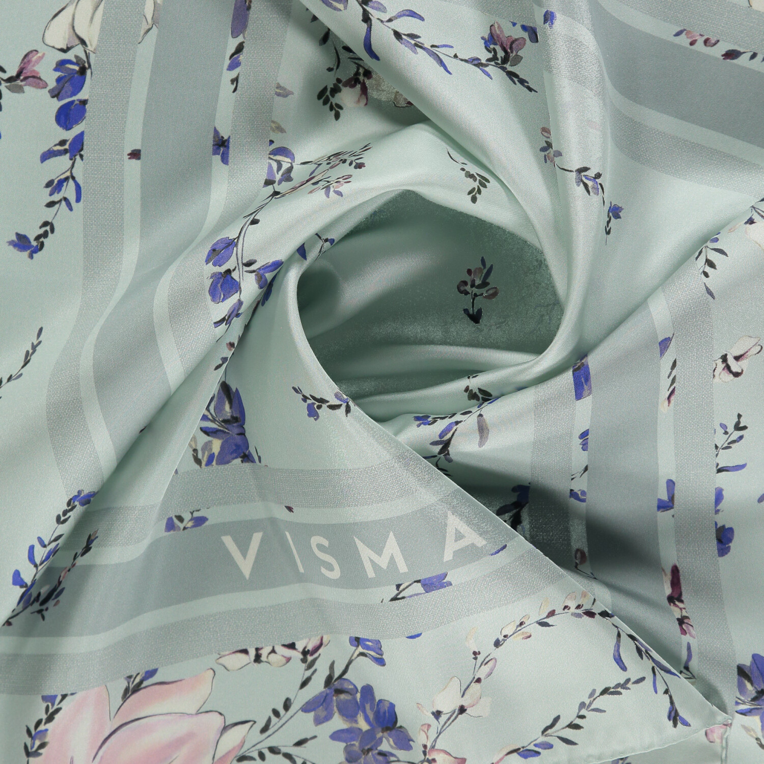 Sciarpa quadrata in twill di seta con motivo 