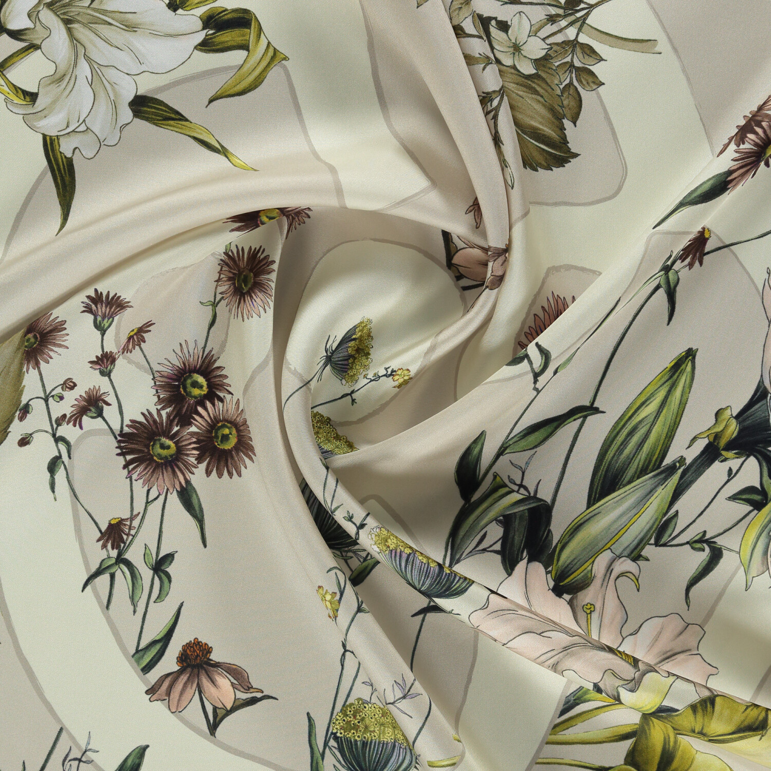 Sciarpa quadrata in twill di seta con motivo Virelle di visone - 2
