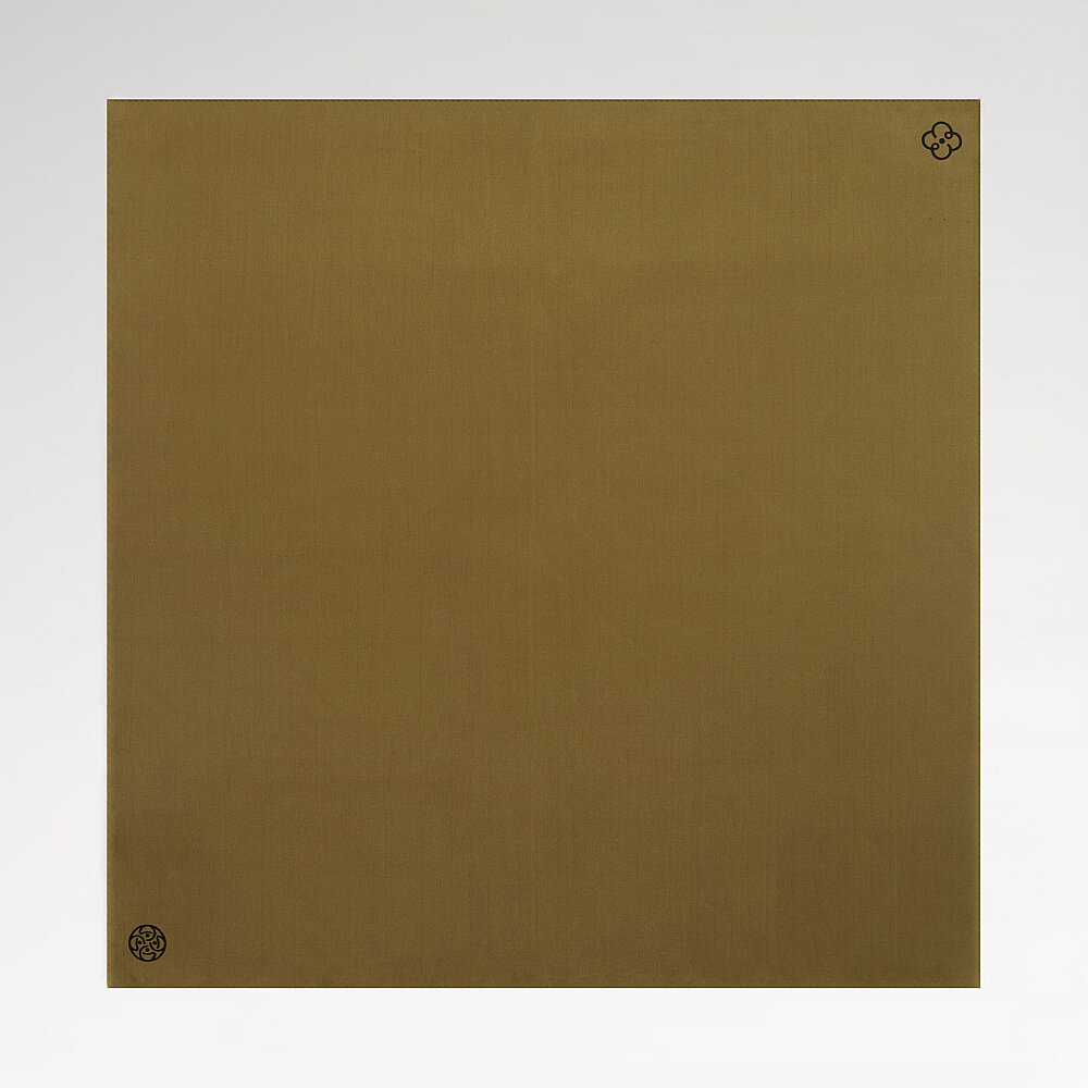 Sciarpa quadrata in twill di seta double-face color crema caffè - verde pistacchio - 2