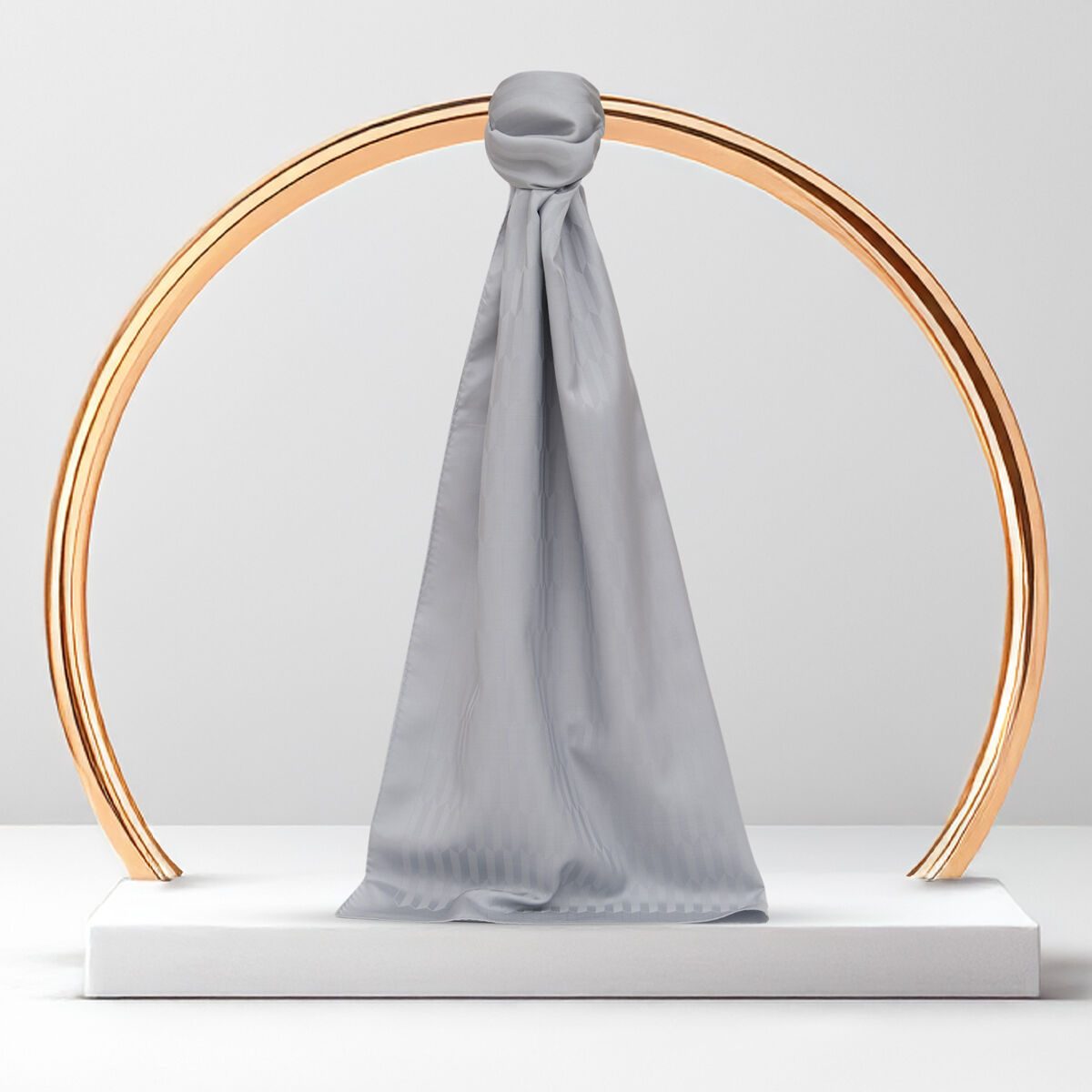 Silver Drop Pattern Jacquard Wool Silk Scarf - 1