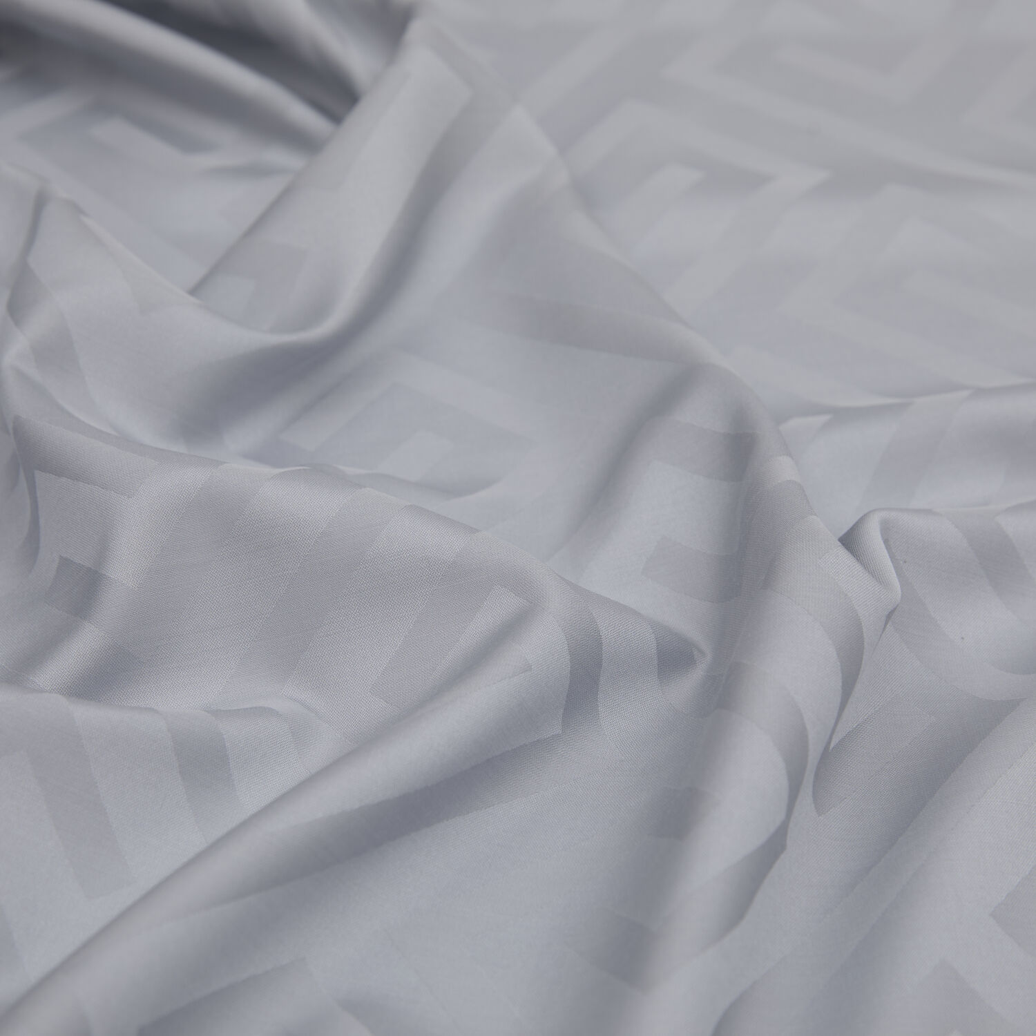 Silver G Pattern Jacquard Wool Silk Scarf - 2