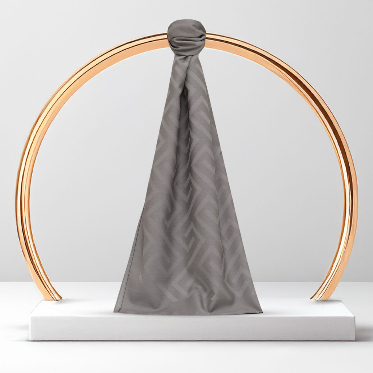 Smoke G Pattern Jacquard Wool Silk Scarf - 1
