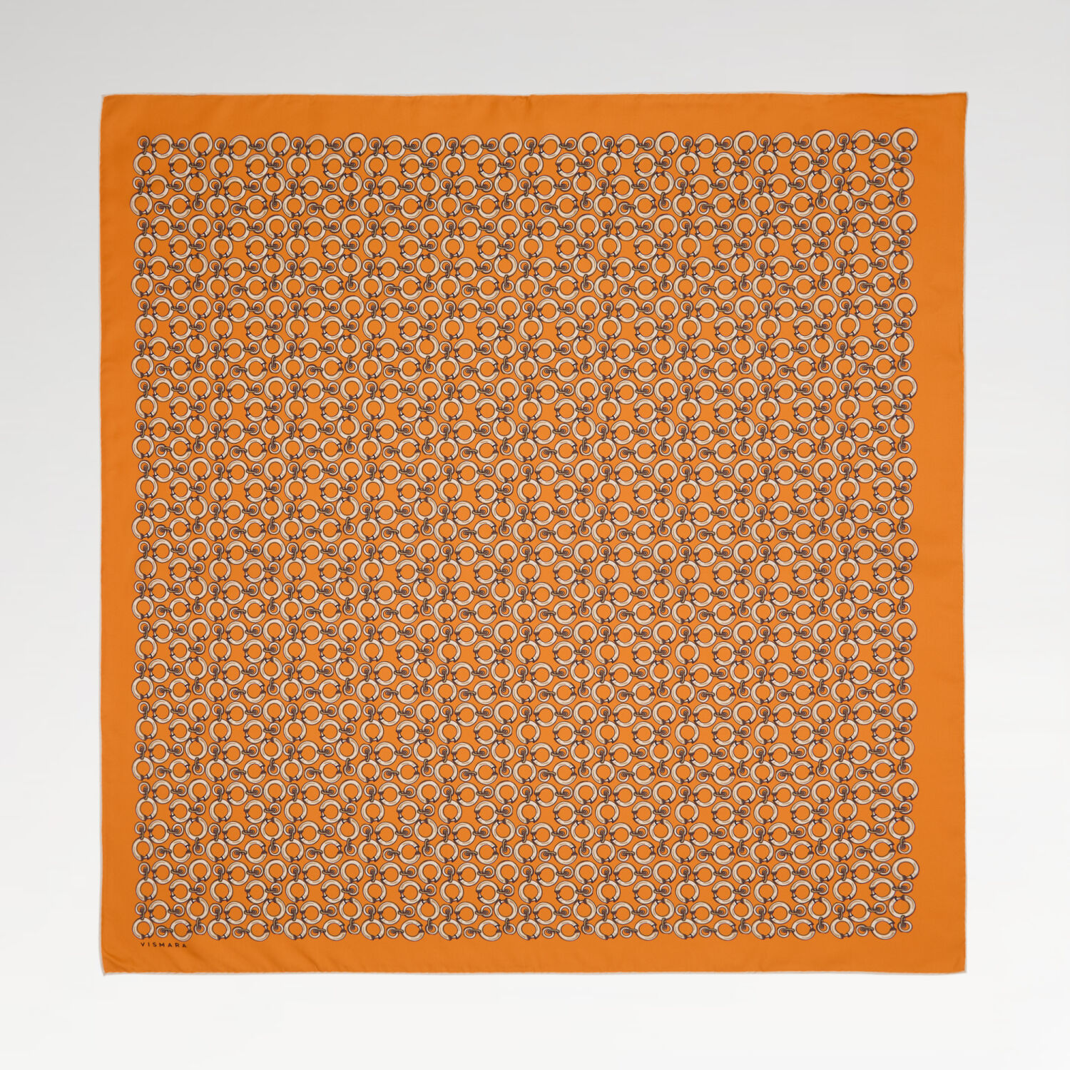 Somon Halkalı Zincir Desen Twill İpek Eşarp - 1