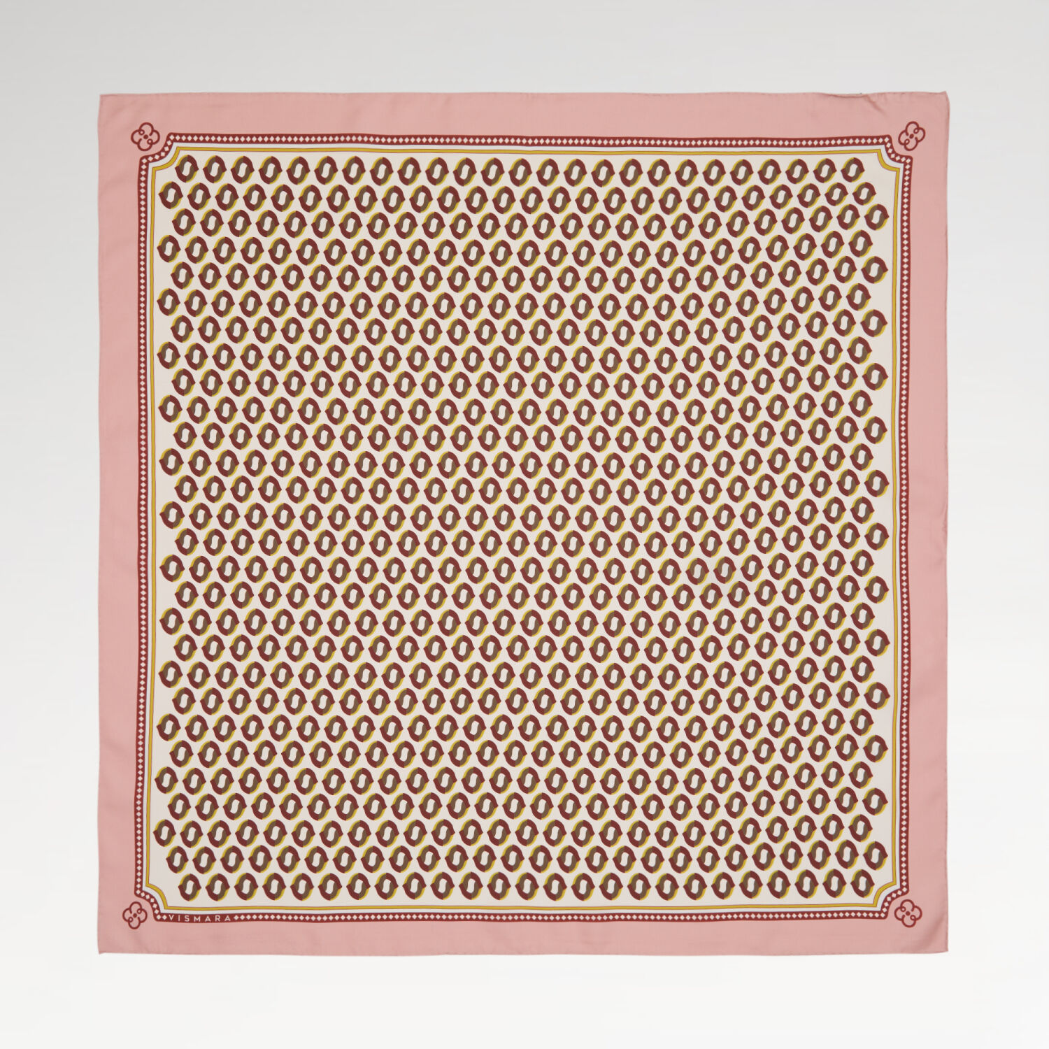 Somon Modern Geometrik Desenli Twill İpek Eşarp - 1