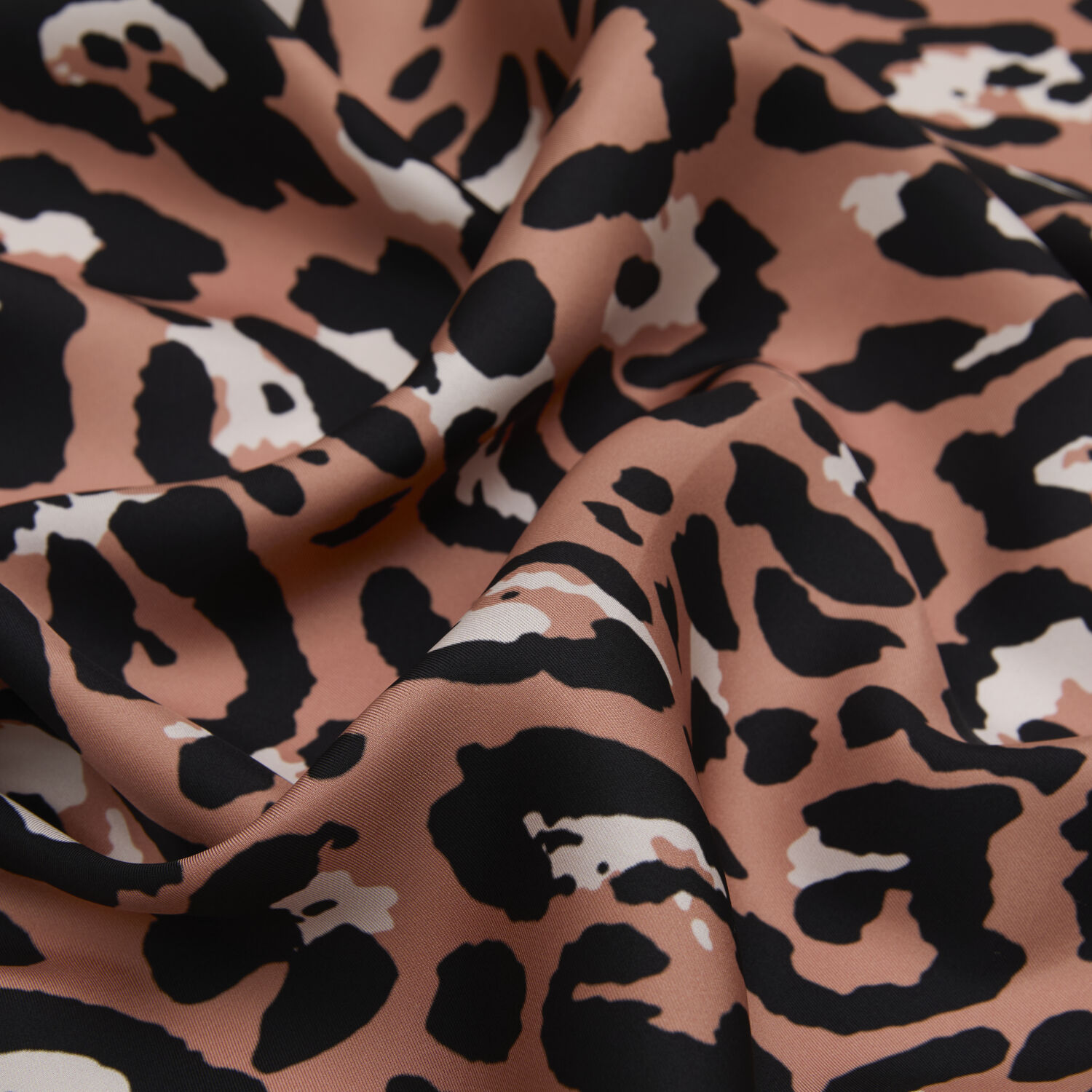 Somon Modern Leopar Desenli Twill İpek Eşarp - 2
