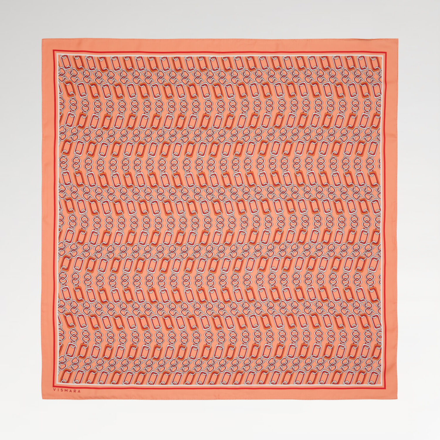 Somon Modern Zincir Desen Twill İpek Eşarp - 1