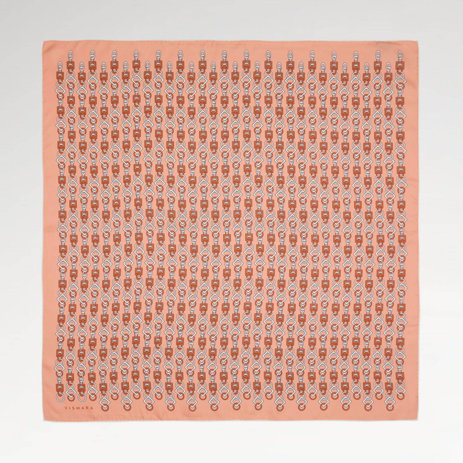 Somon Zincir Motif Desenli Twill İpek Eşarp - 1