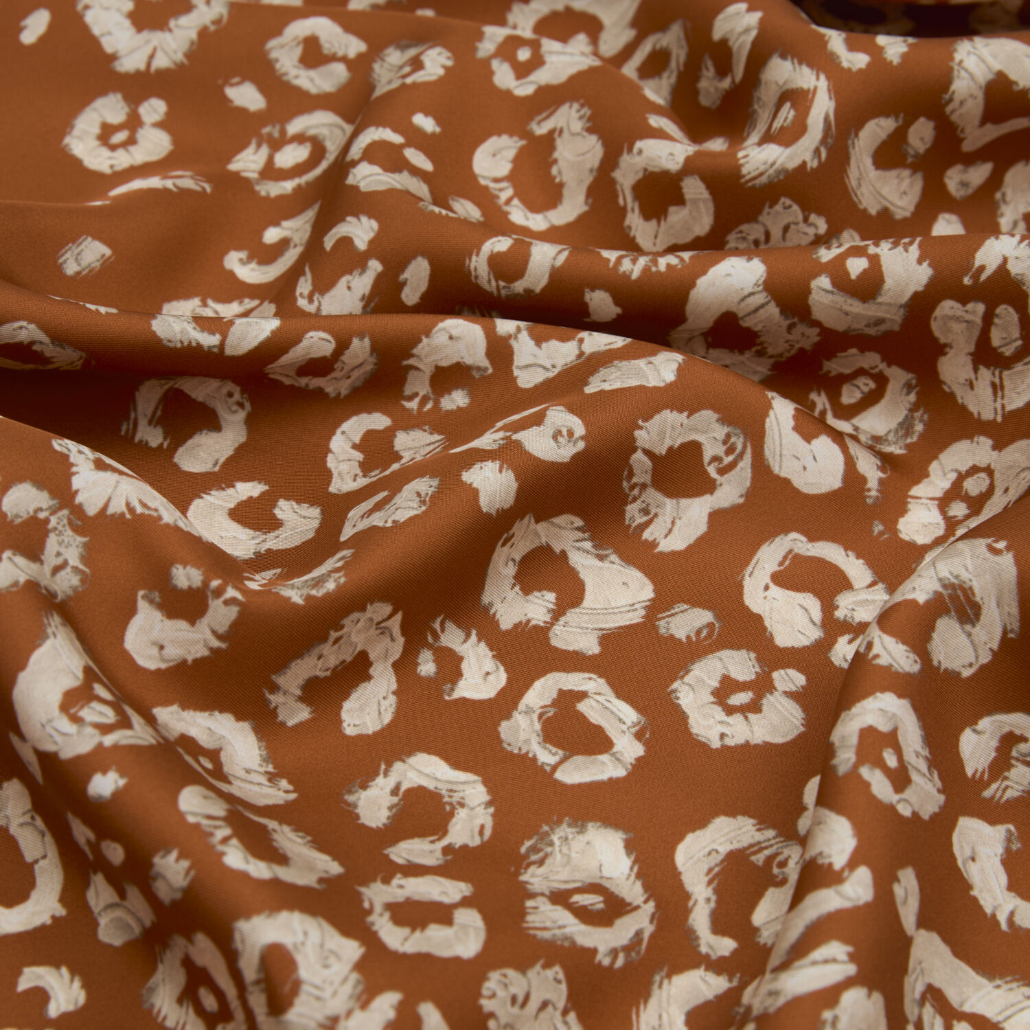 Taba Modern Leopar Doku Desenli Twill İpek Eşarp - 2