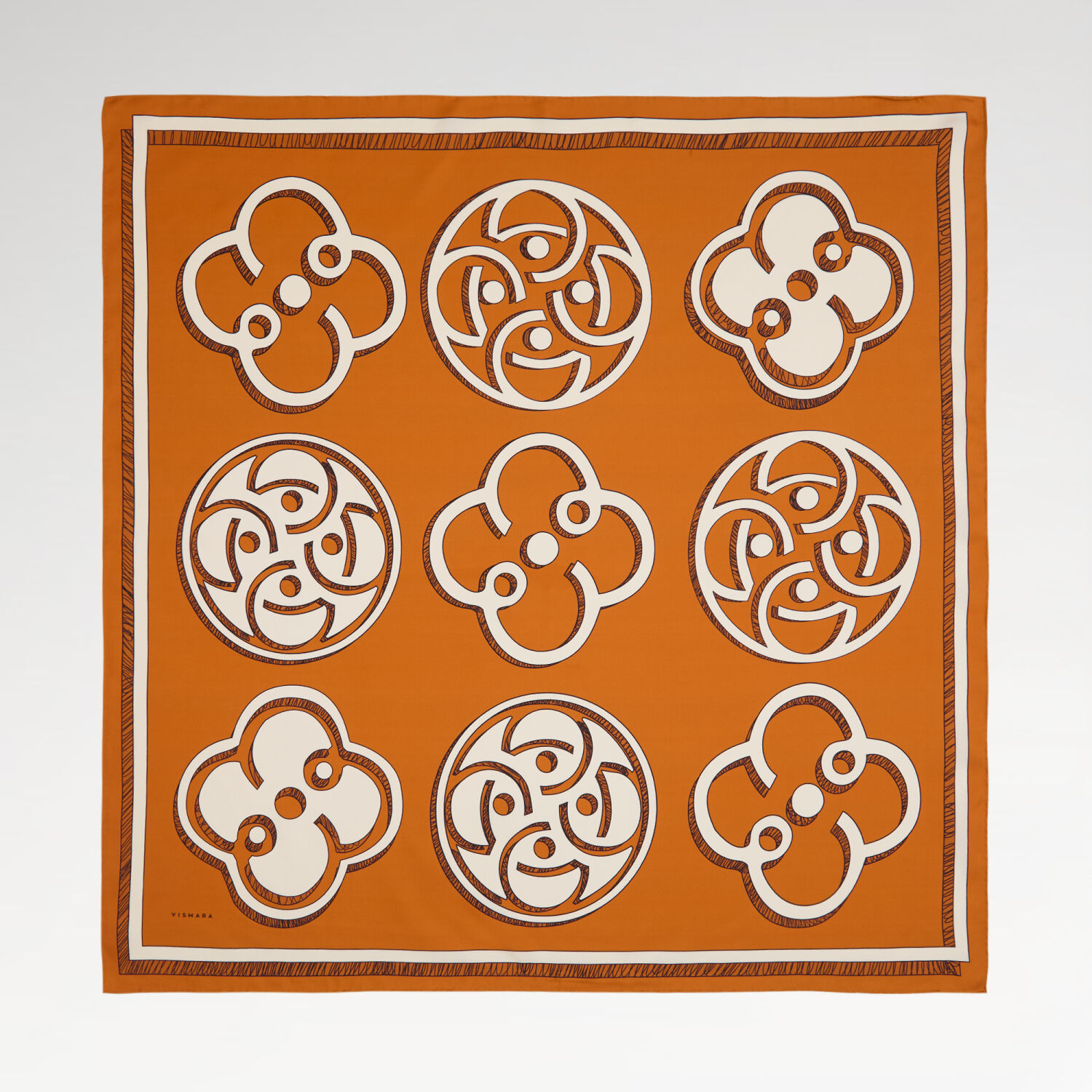 Taba Vismara Monogram Desenli Twill İpek Eşarp - 1