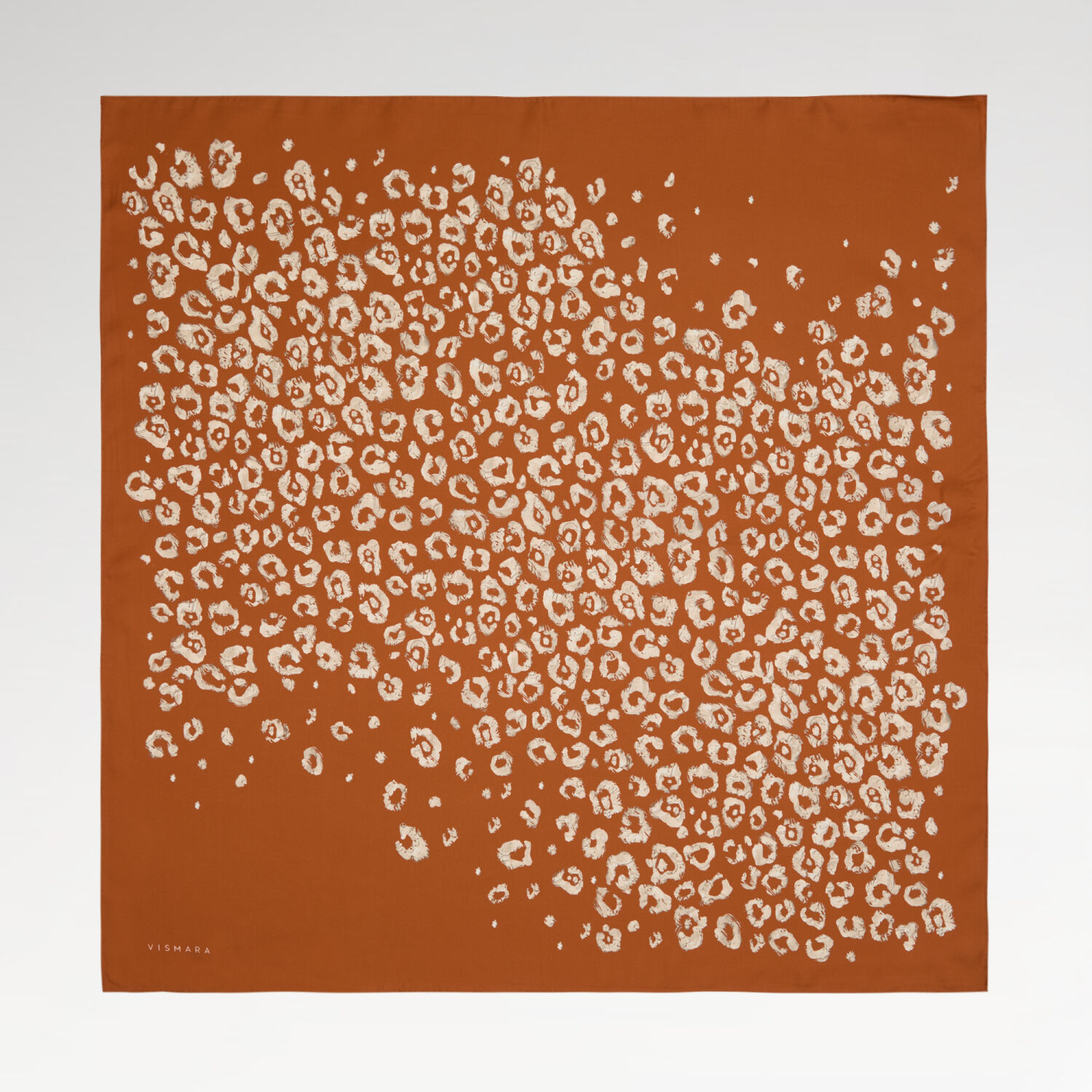 Tan Modern Leopard Texture Patterned Twill Silk Square Scarf - 1