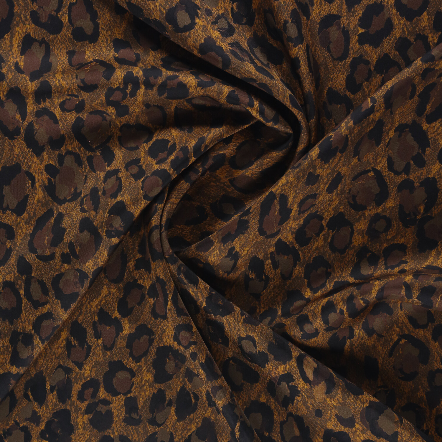 Tarçın Soft Leopar Desen Twill İpek Eşarp - 2
