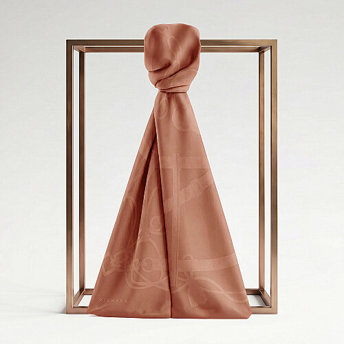 Tile Monarque Chain Pattern Jacquard Cotton Silk Scarf
