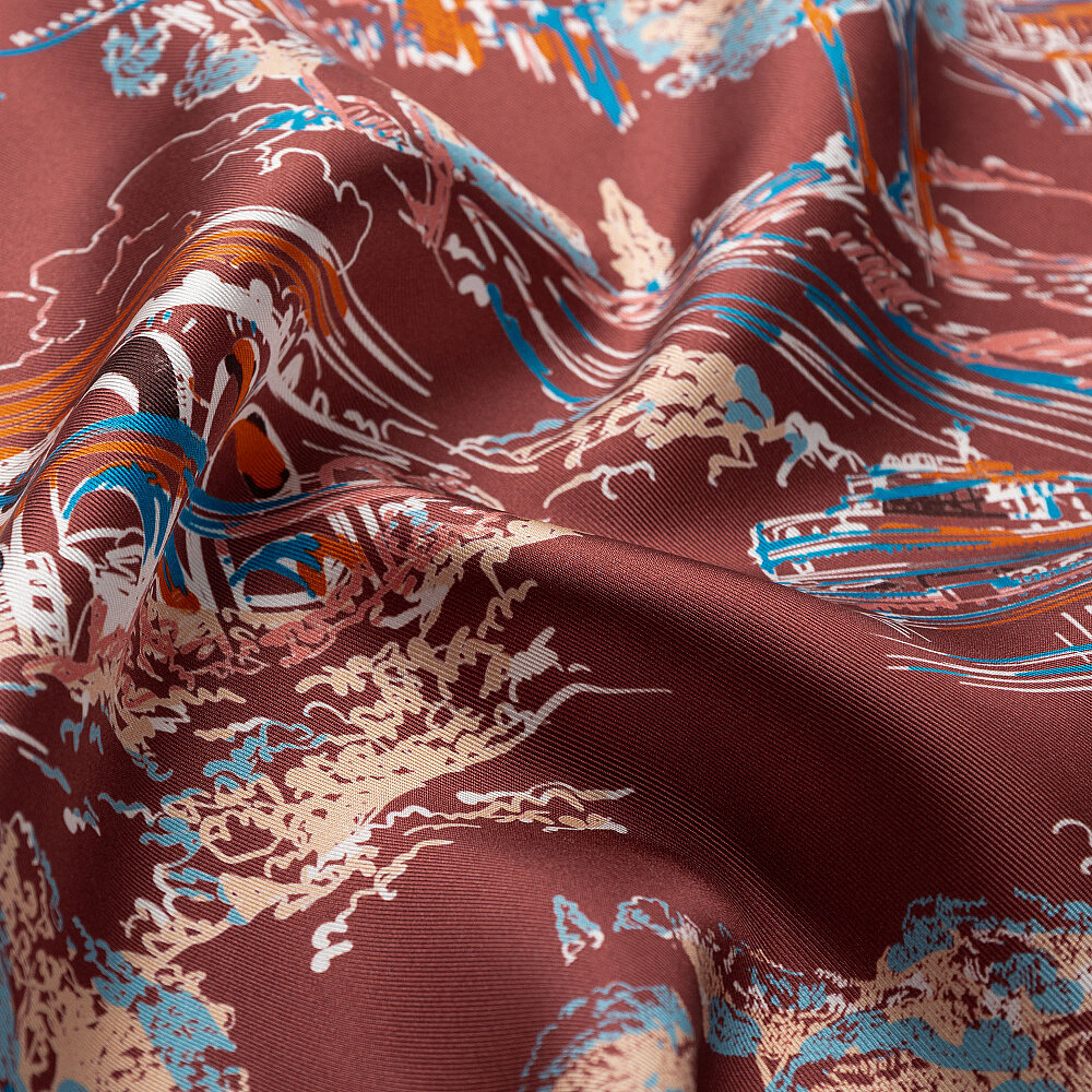 Tile Pink Roma Eterna Patterned Silk Square Scarf - 2