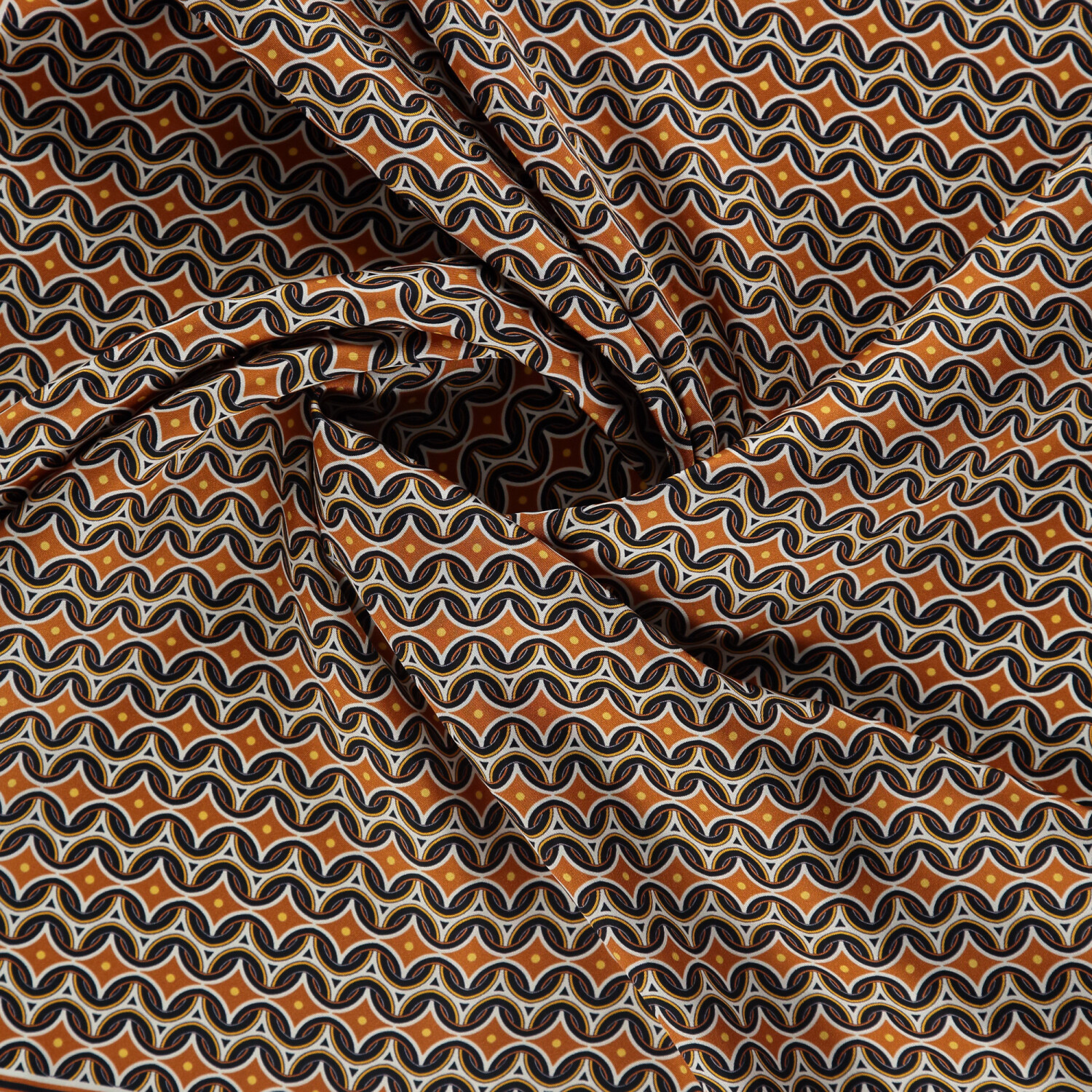 Tile Retro Pattern Twill Silk Square Scarf - 2