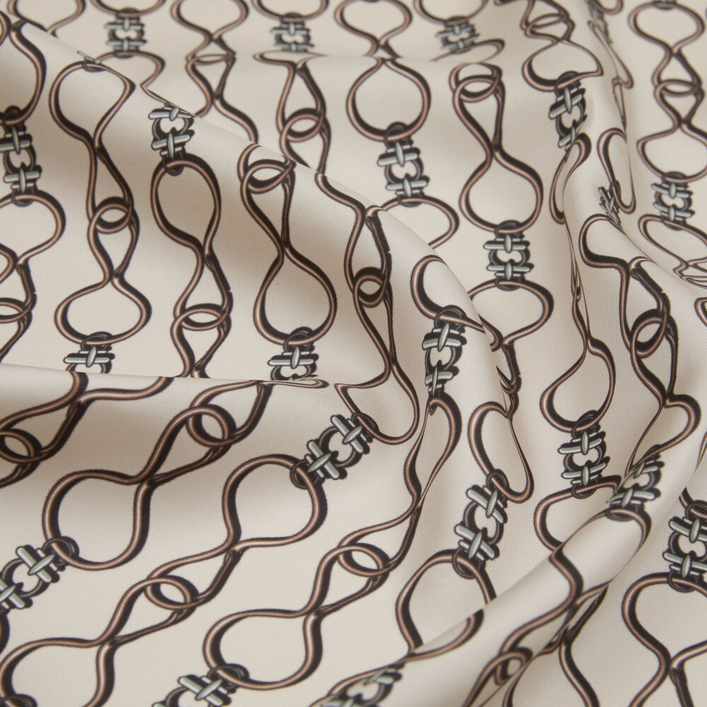 Tile Vector Chain Pattern Twill Silk Square Scarf - Vismara