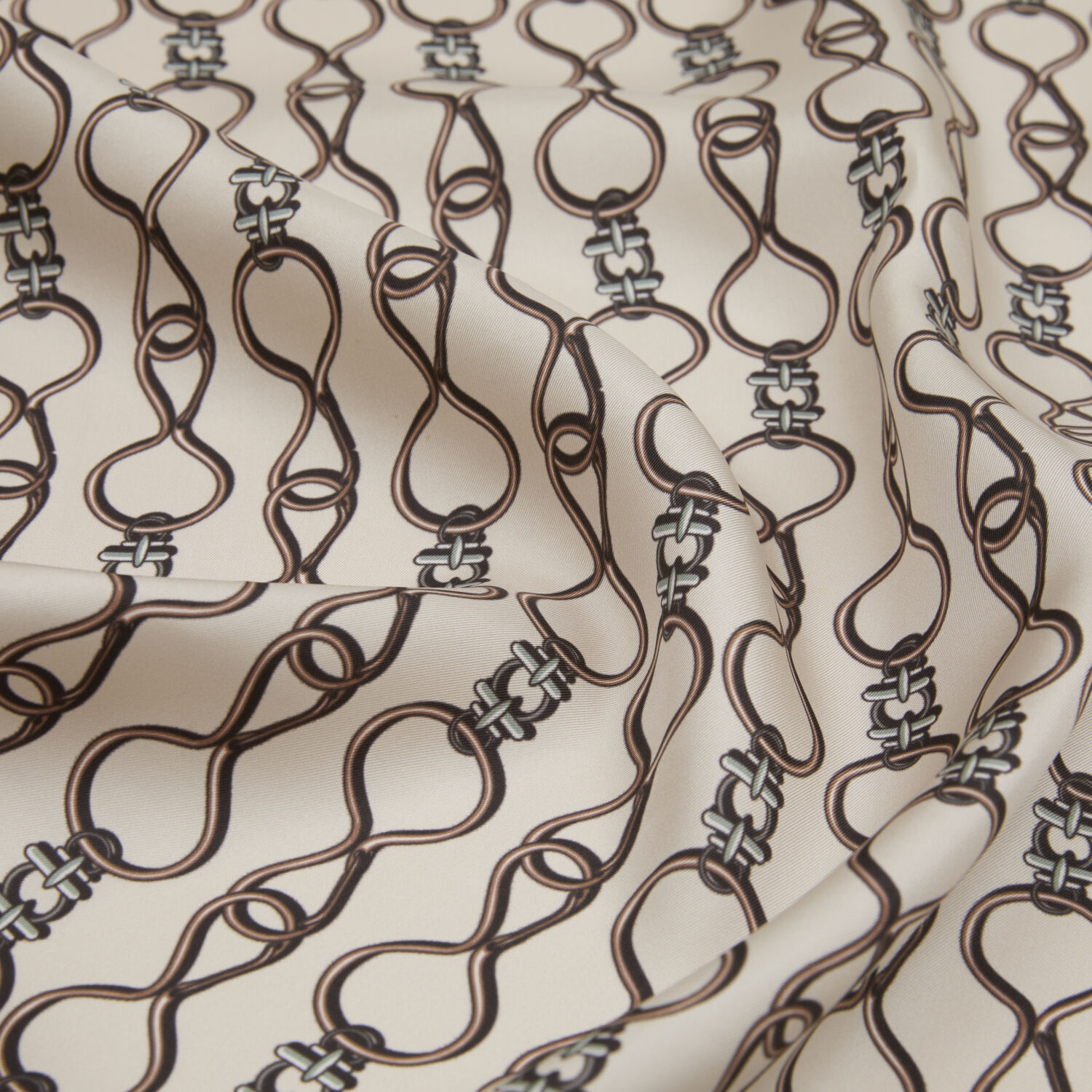 Tile Vector Chain Pattern Twill Silk Square Scarf - 2