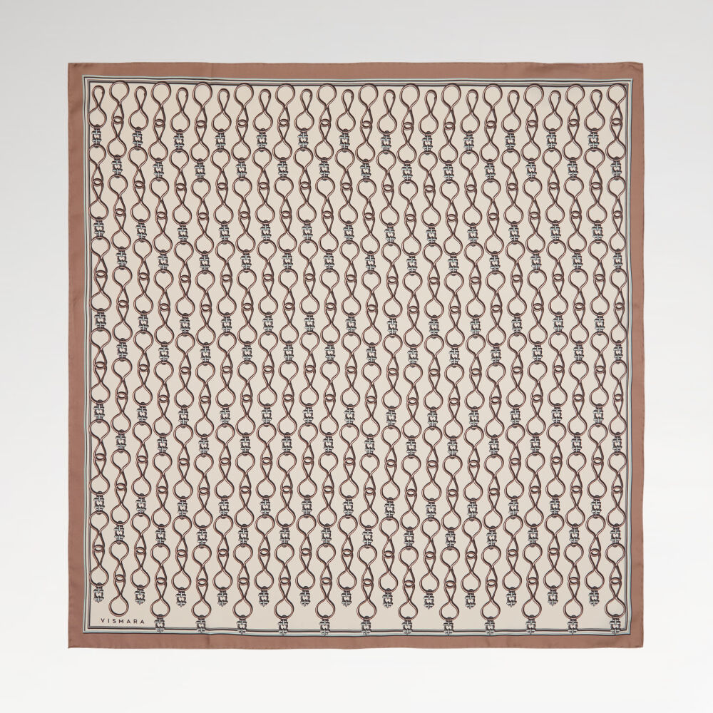 Tile Vector Chain Pattern Twill Silk Square Scarf