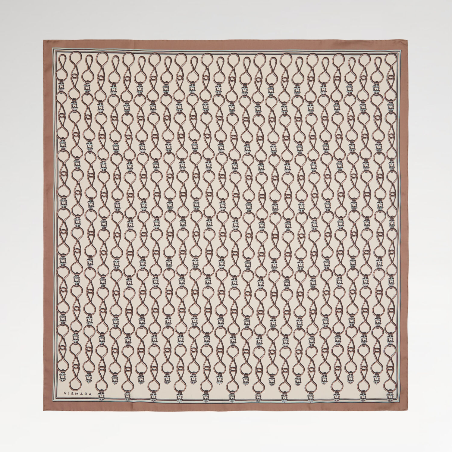 Tile Vector Chain Pattern Twill Silk Square Scarf - 1