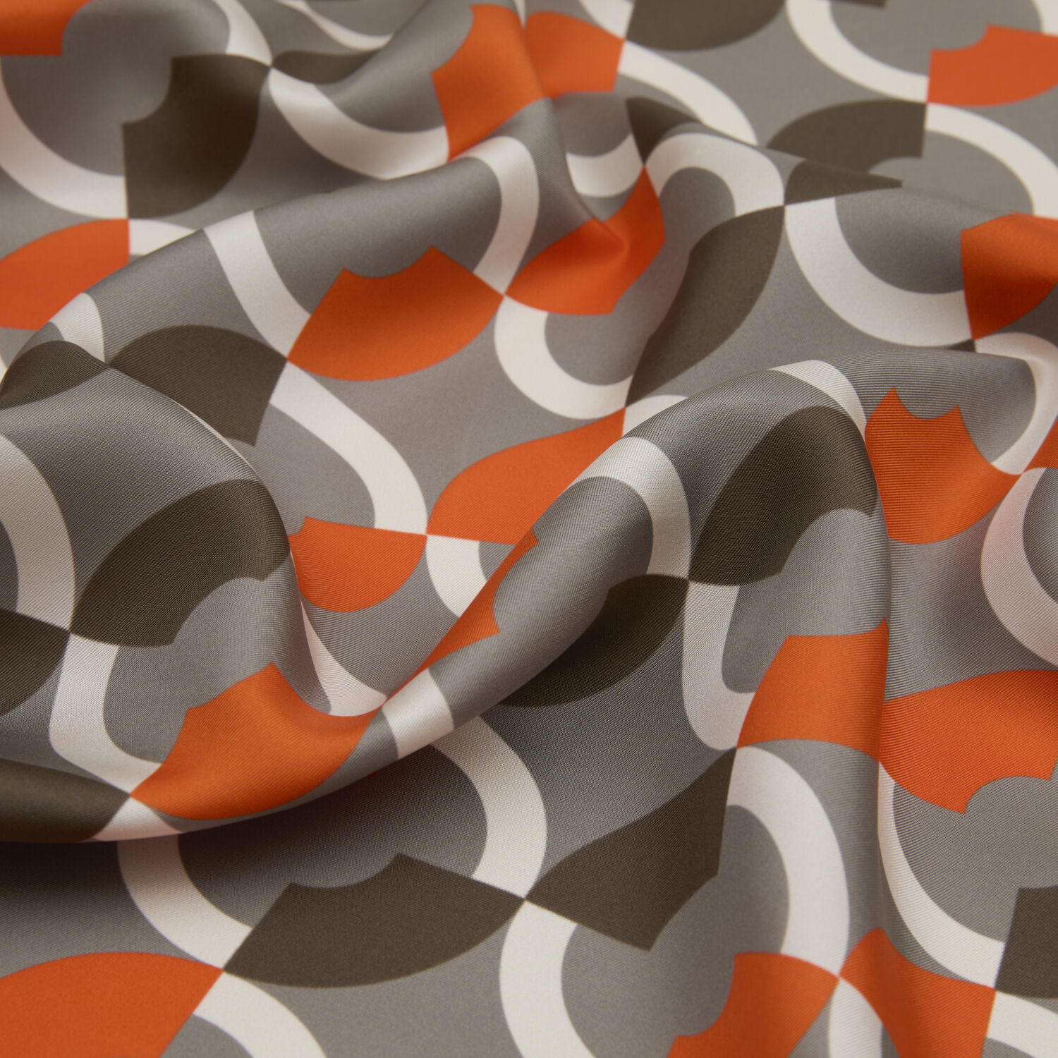 Vizon Çember Desenli Twill İpek Eşarp - 2