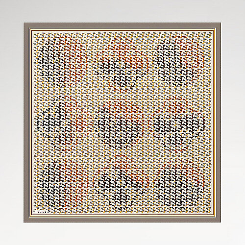 Vizon İzometrik Monogram Desenli Twill İpek Eşarp