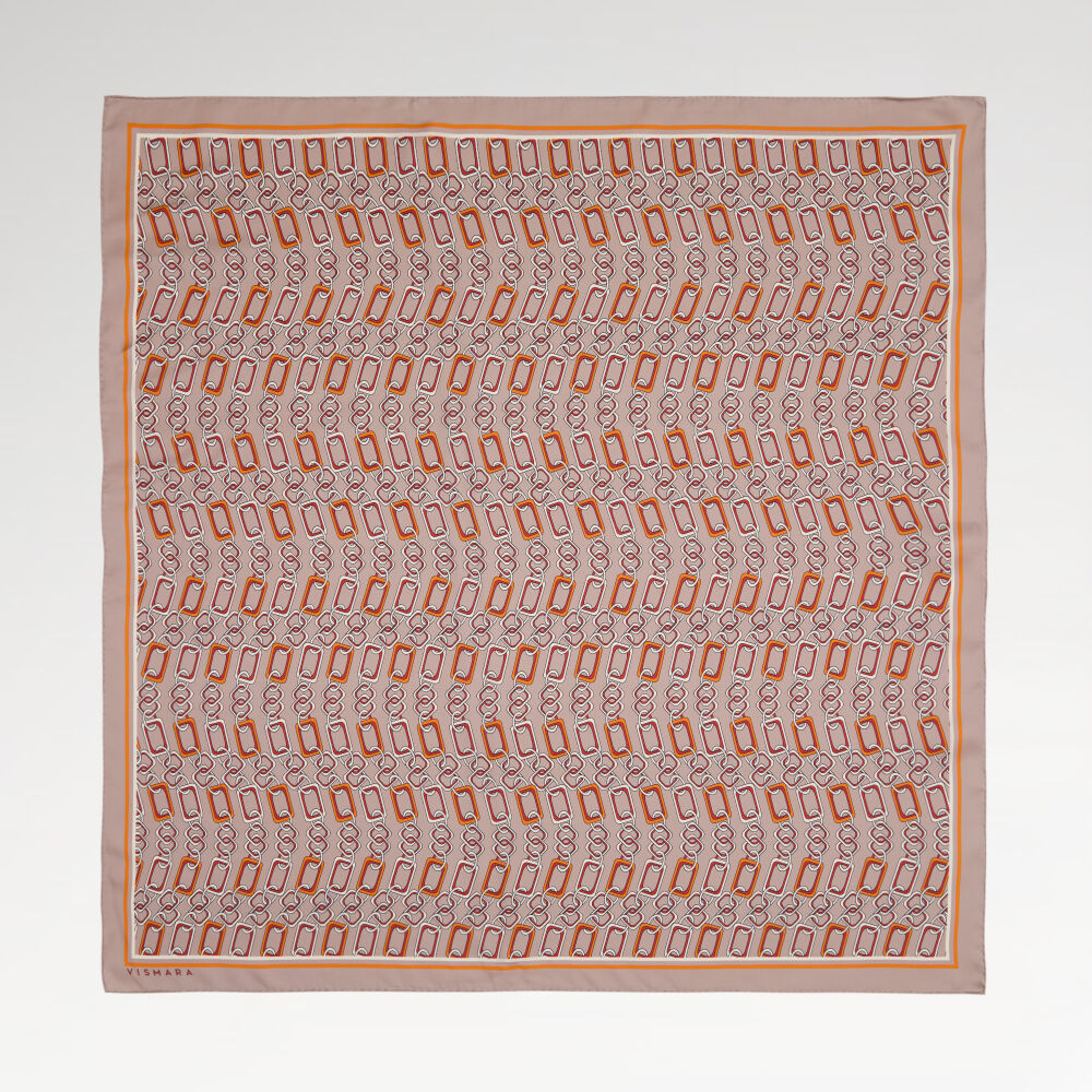 Vizon Modern Zincir Desen Twill İpek Eşarp
