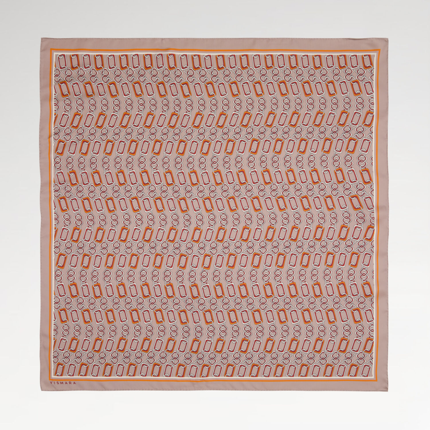 Vizon Modern Zincir Desen Twill İpek Eşarp - 1