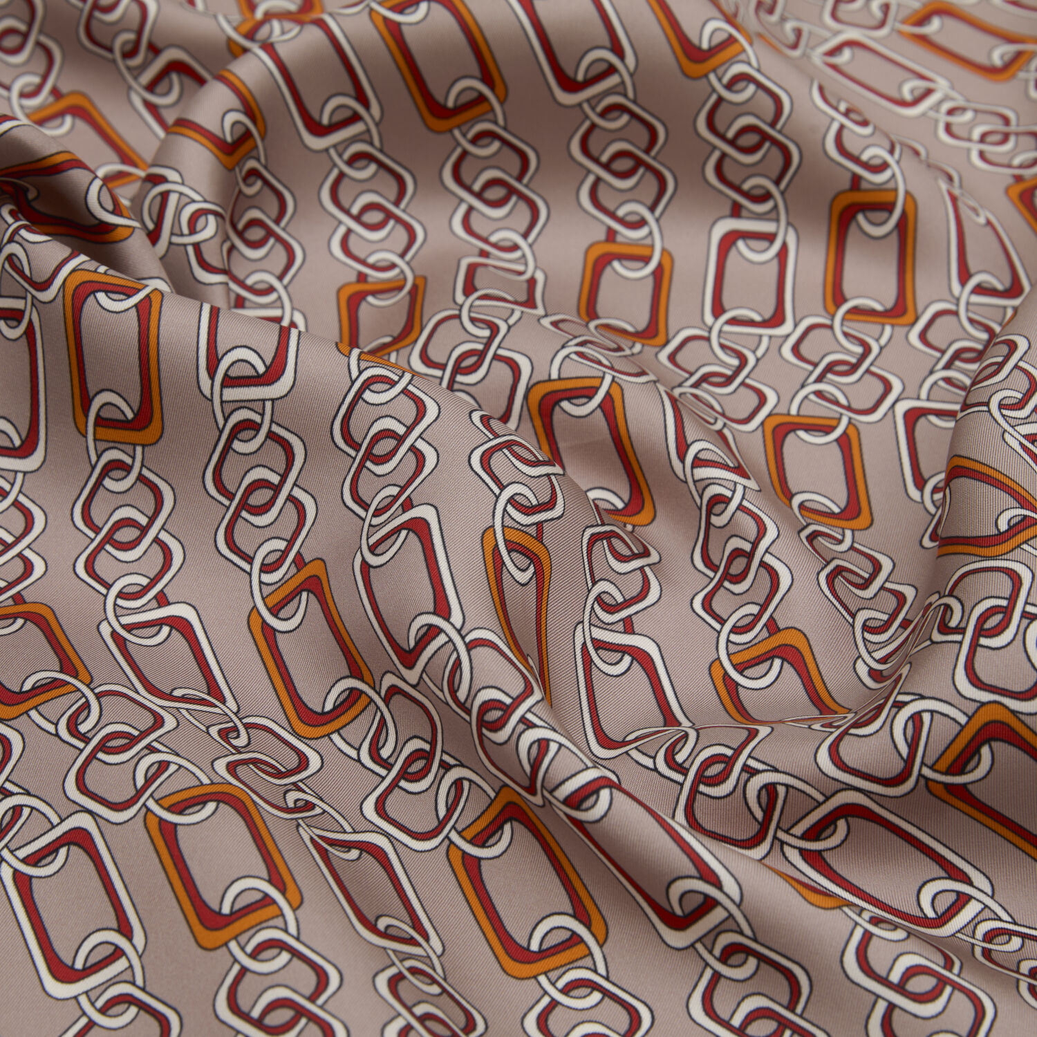 Vizon Modern Zincir Desen Twill İpek Eşarp - 2