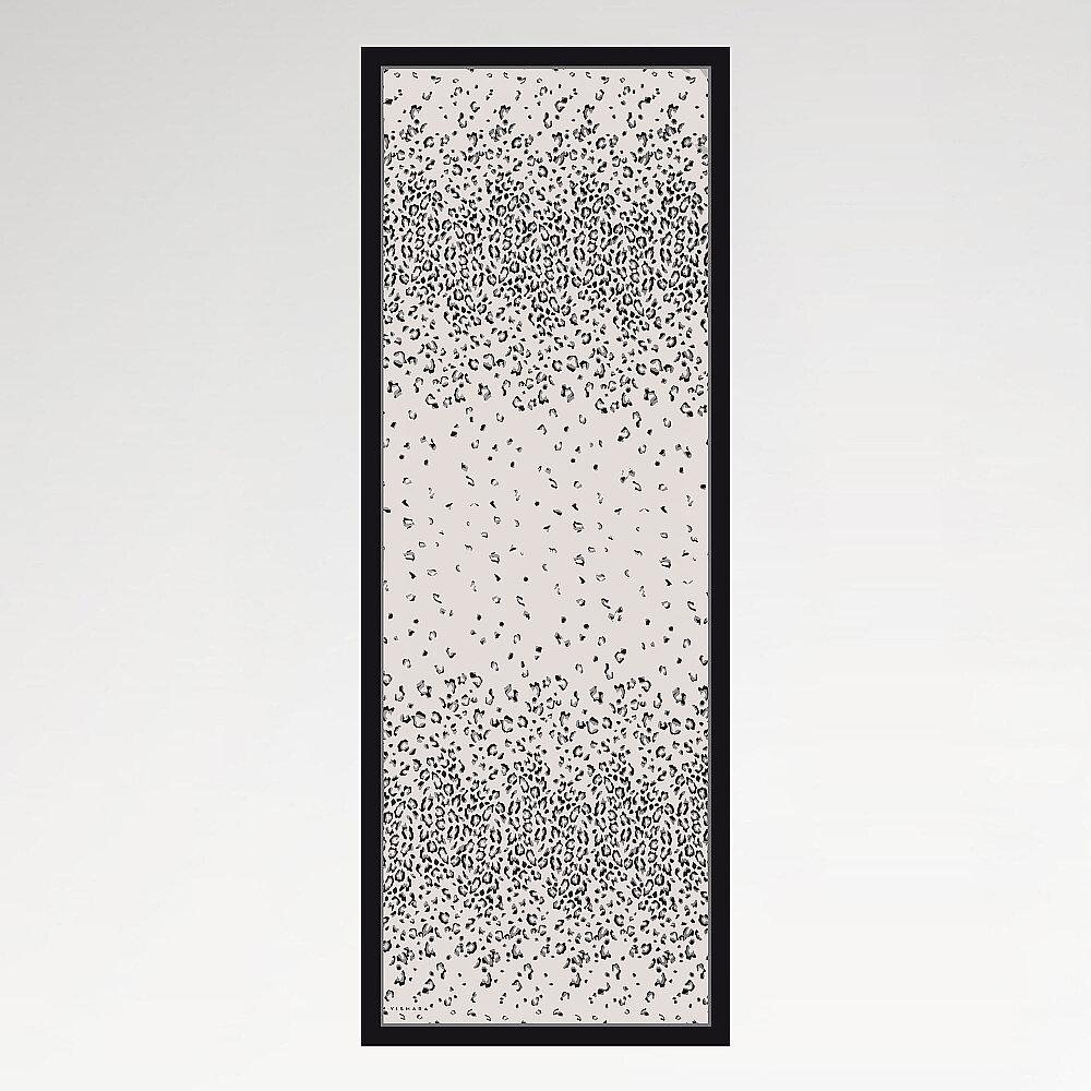 White Abstract Leopard Print Silk Scarf - 2