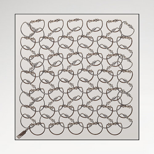 White Chain Pattern Silk Square Scarf