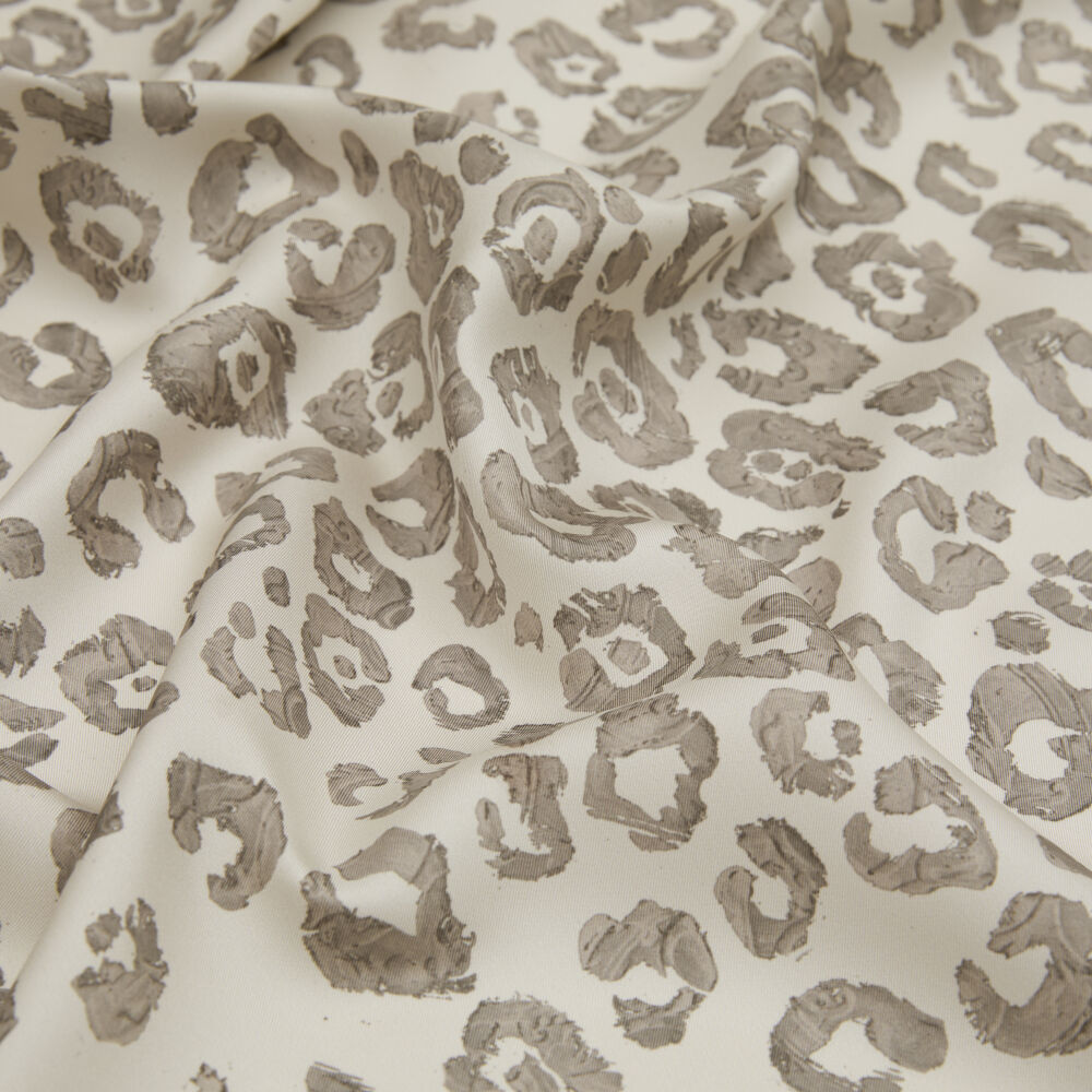 White Modern Leopard Texture Patterned Twill Silk Square Scarf - Vismara