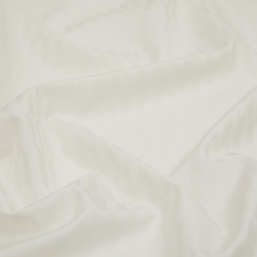 White Monogram Pattern V Jacquard Cotton Silk Scarf - Vismara